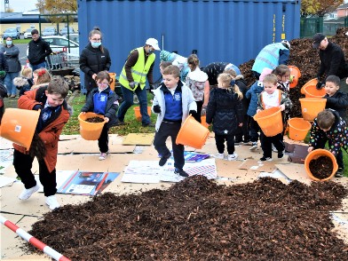 Soil preparation in St Mary's NS in Clondalkin